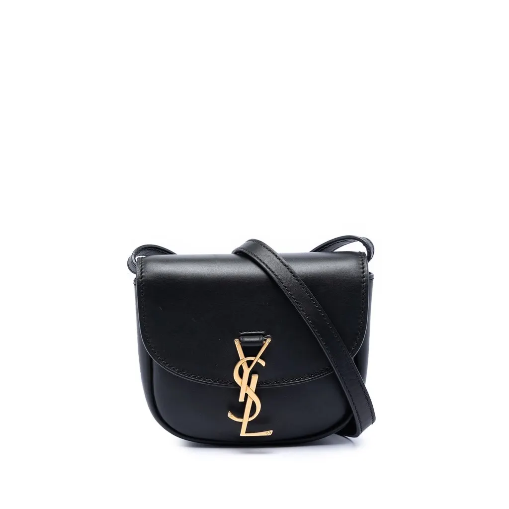 Saint Laurent Small Leather Monogram Kaia Crossbody Black Leather Very good - Front View