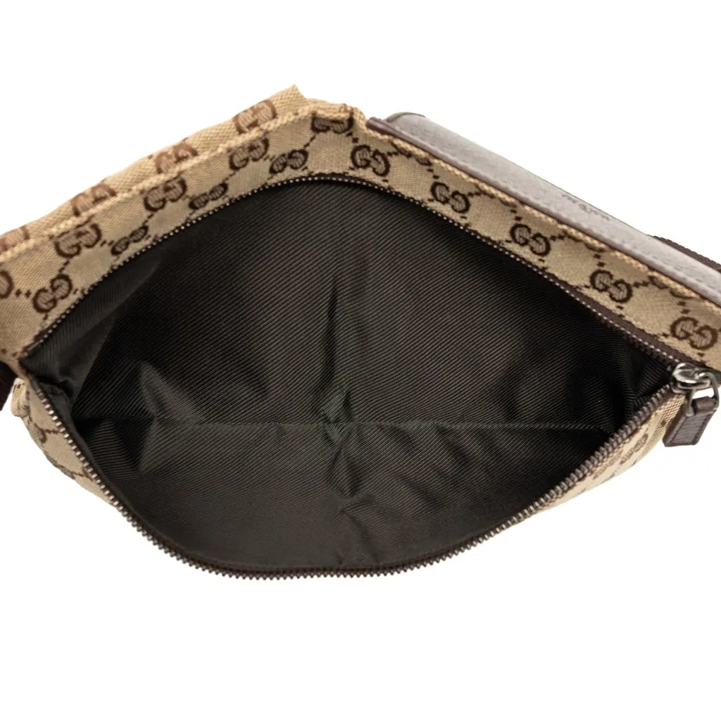 Gucci GG Canvas Double Pocket Belt Bag Beige Very good - Model View