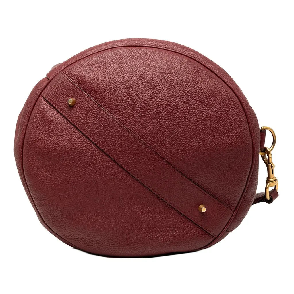 Gucci Grained Leather Vertical Zip Sling Bag Red Leather Very good - Inside View