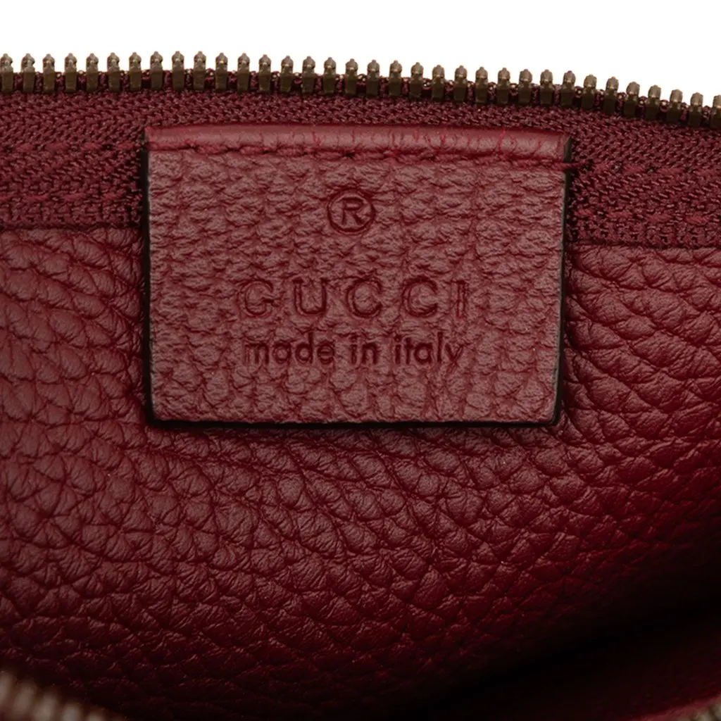 Gucci Grained Leather Vertical Zip Sling Bag Red Leather Very good - Box View