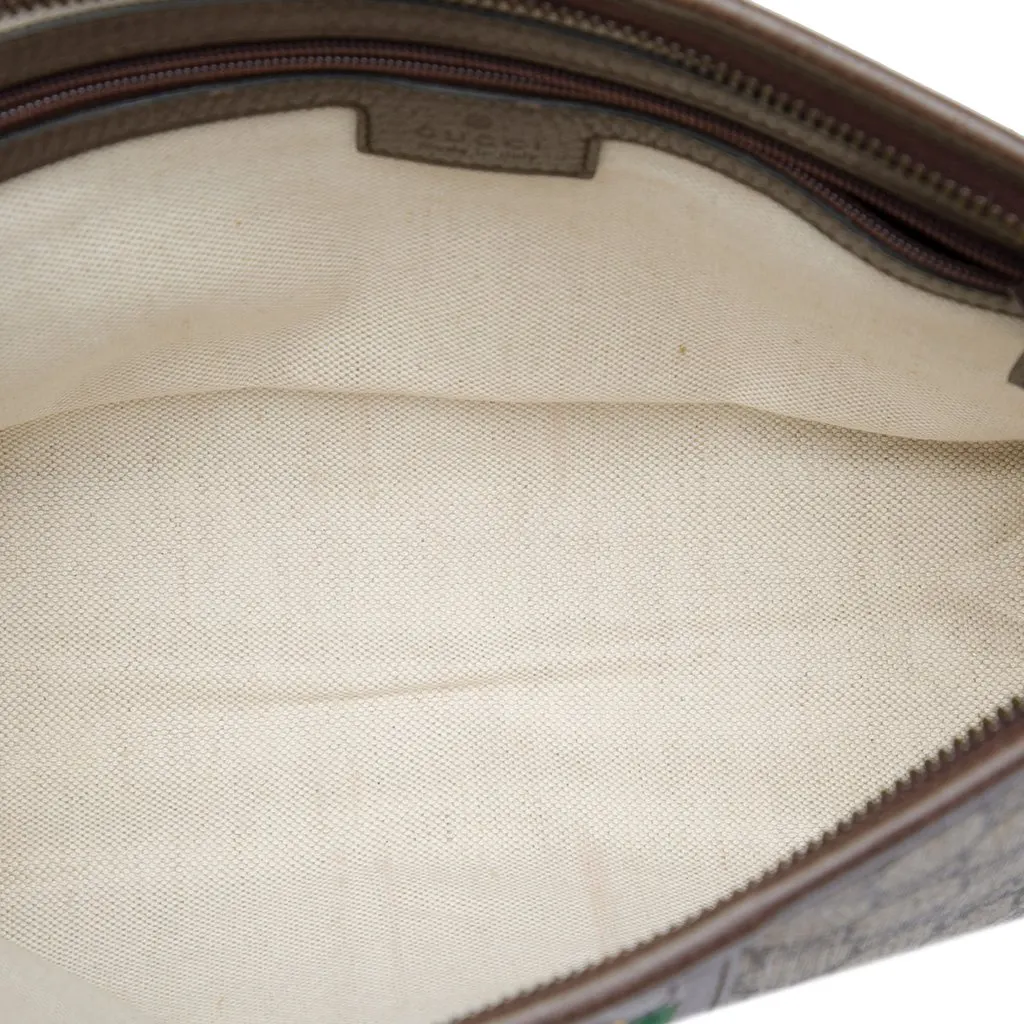 Gucci GG Supreme Web Ophidia Clutch Beige Canvas Very good - Model View