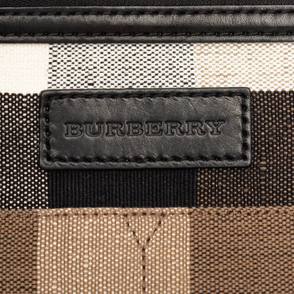Burberry Mega Check Canvas Tottenham Brit Satchel Brown Very good - Box View