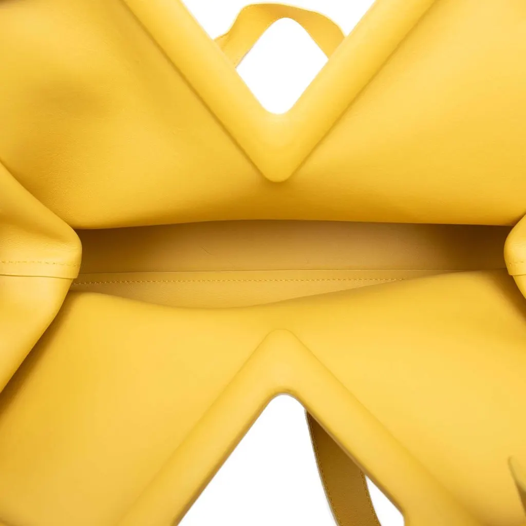 Bottega Veneta Medium Leather The Point Triangle Satchel Yellow Leather Good - Model View