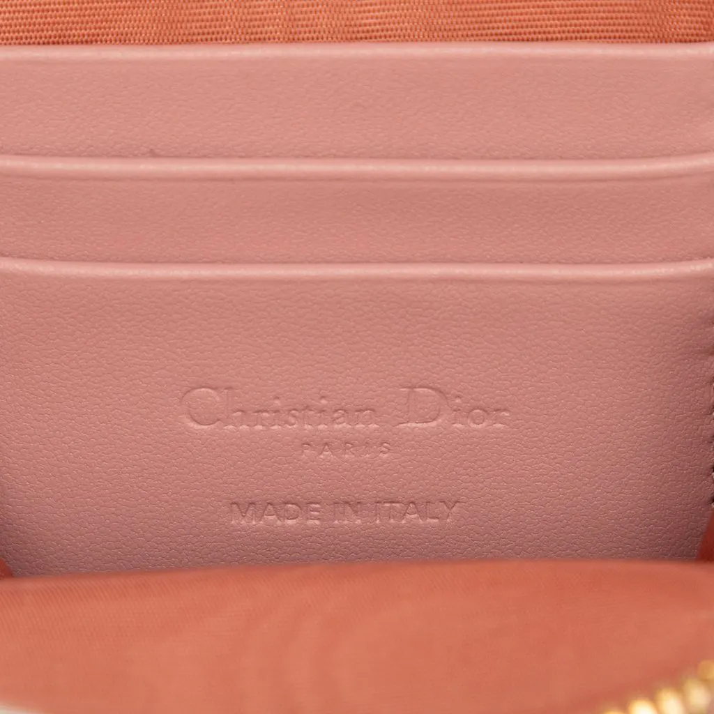 Dior Lambskin Cannage Lady Dior Call in Phone Holder Pink Leather Very good - Box View