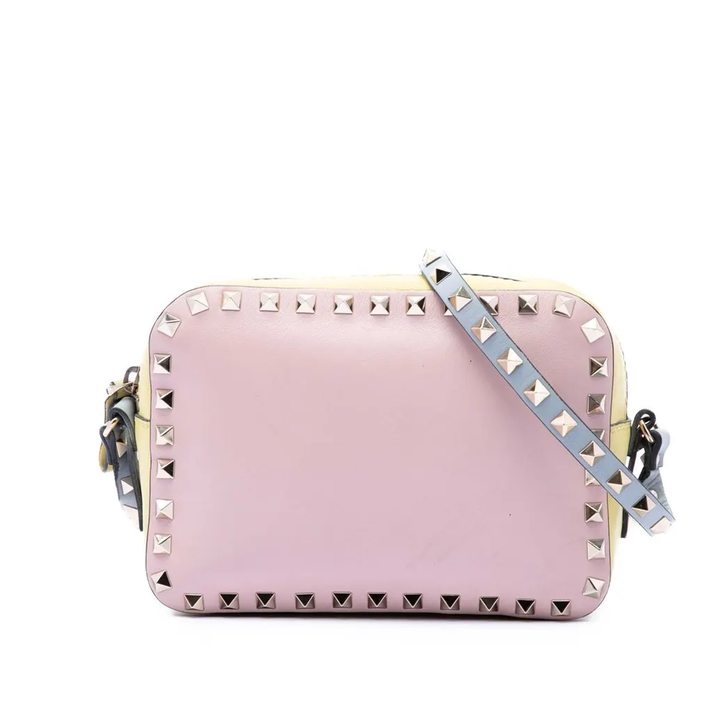 Valentino Multicolore Leather Rockstud Camera Bag MultiColor Leather Very good - Front View