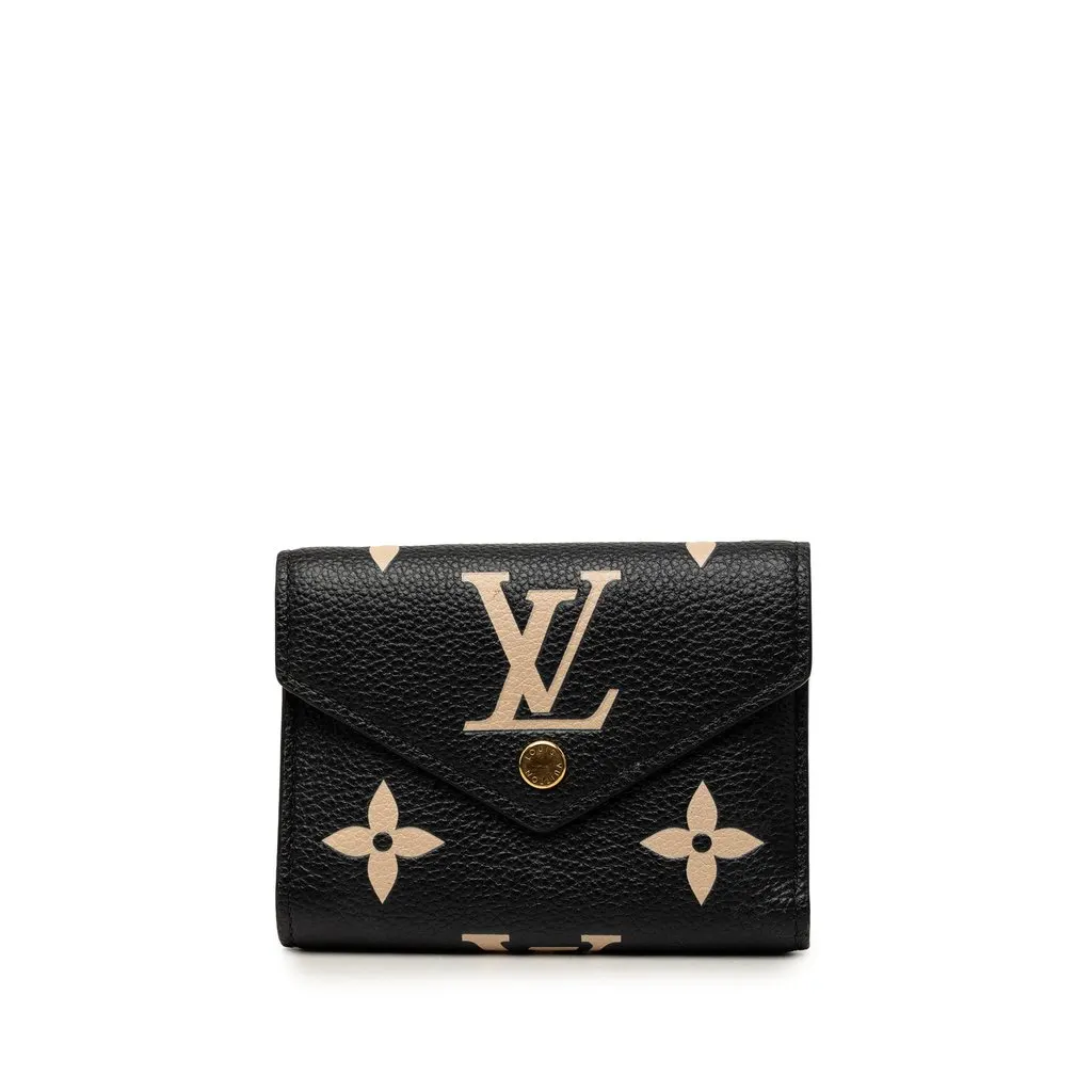 Louis Vuitton Bicolor Monogram Empreinte Giant Victorine Wallet Black Leather Very good - Front View