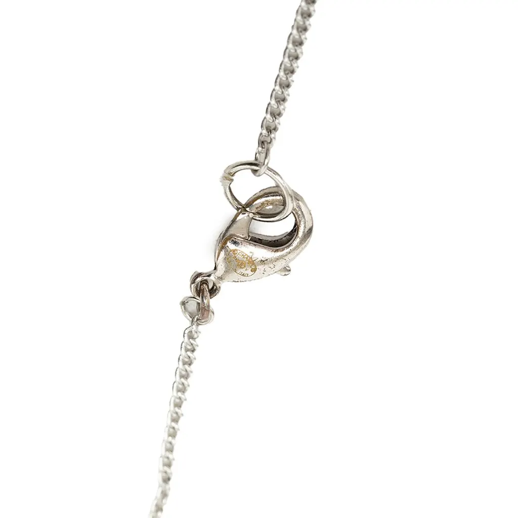 Chanel CC Brass Strass Pendant Necklace Silver Brass Very good - Box View