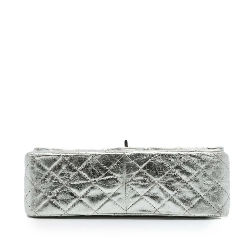 Chanel Quilted Metallic Aged Calfskin Reissue 2.55 Double Flap 226 Silver Leather Very good - Inside View
