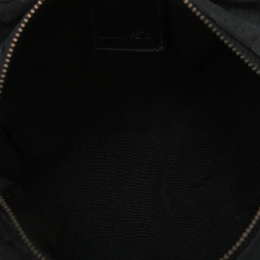Fendi Zucchino Canvas Handbag Black Good - Model View