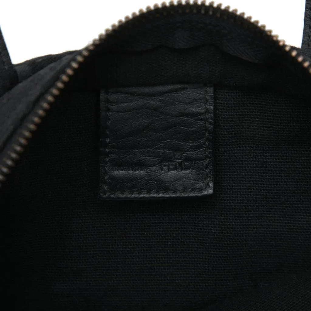 Fendi Zucchino Canvas Handbag Black Good - Box View
