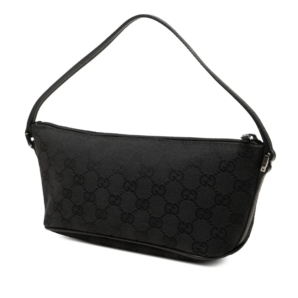 Gucci GG Canvas Boat Black Canvas Good - Back View