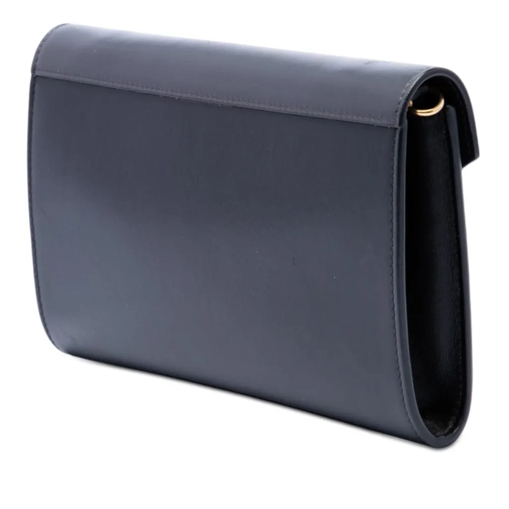 Celine Bicolor Leather Pocket Envelope Wallet On Chain Black Leather Very good - Back View