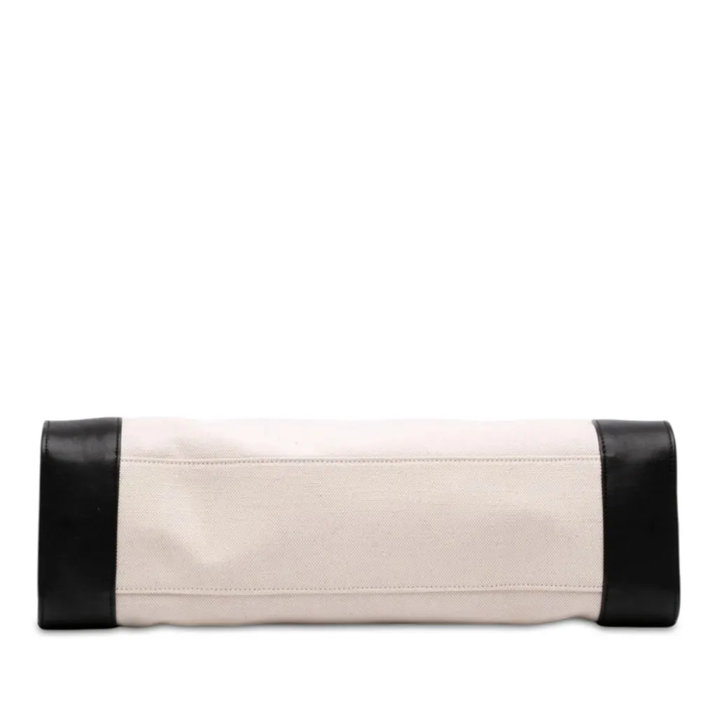 Saint Laurent Large Canvas Sac de Jour Satchel Brown Canvas Good - Inside View