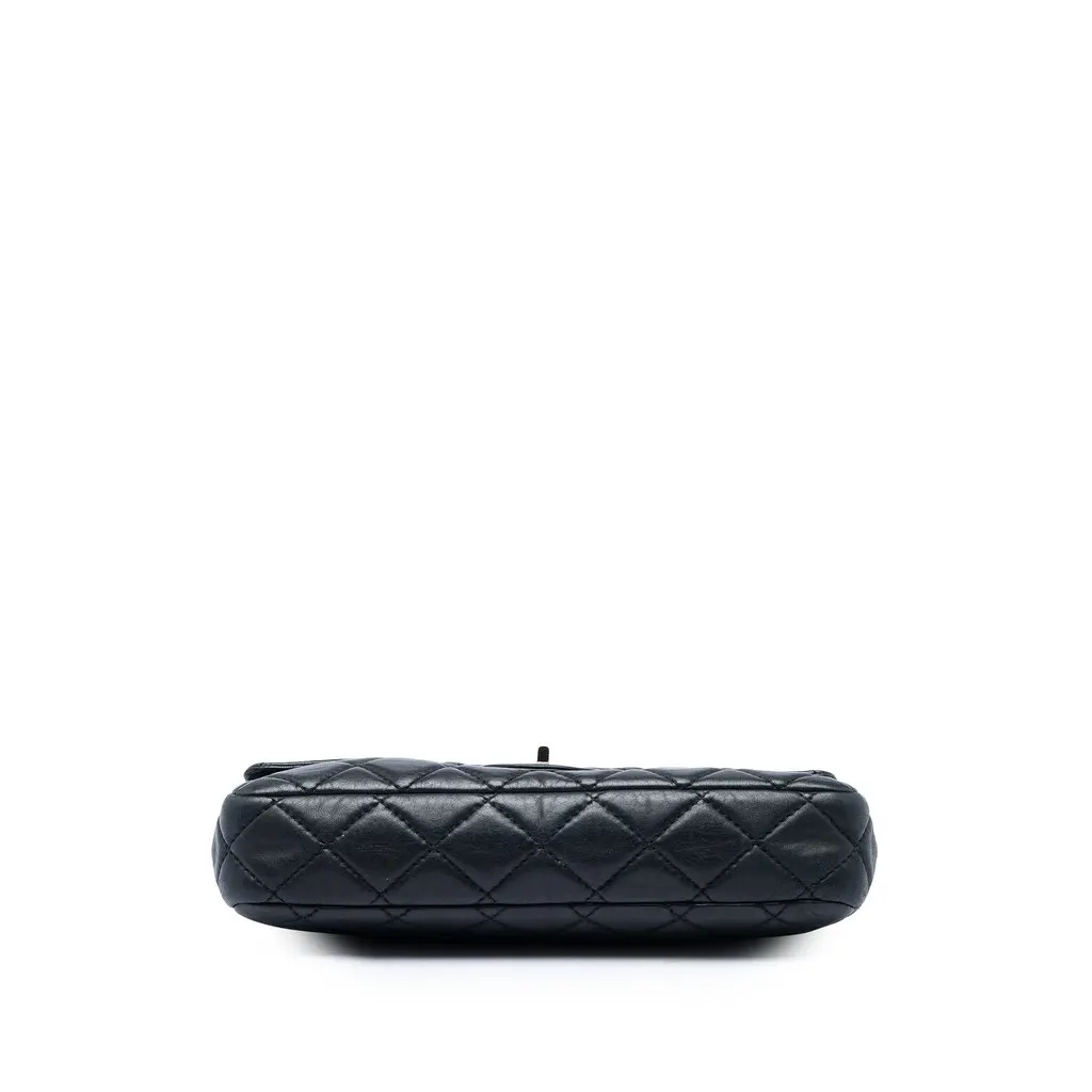 Chanel Quilted Lambskin Reissue 2.55 Roll Clutch Black Leather Very good - Inside View