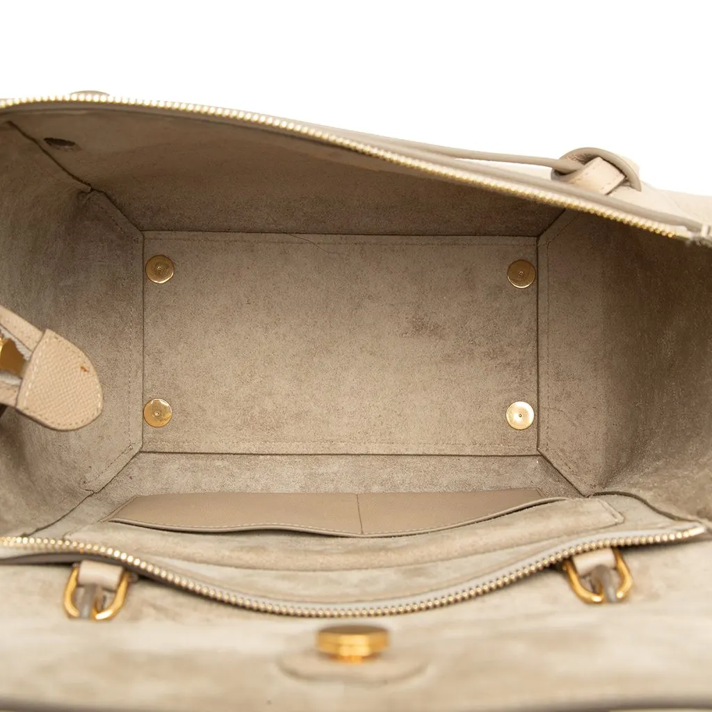 Celine Mini Grained Calfskin Belt Bag Beige Leather Very good - Model View