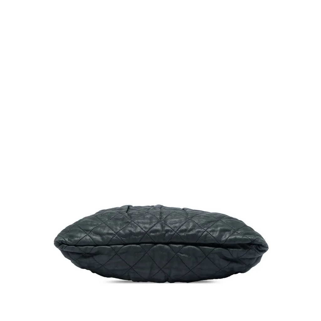 Chanel Quilted Iridescent Calfskin Chic Quilt Frame Satchel Black Leather Very good - Inside View