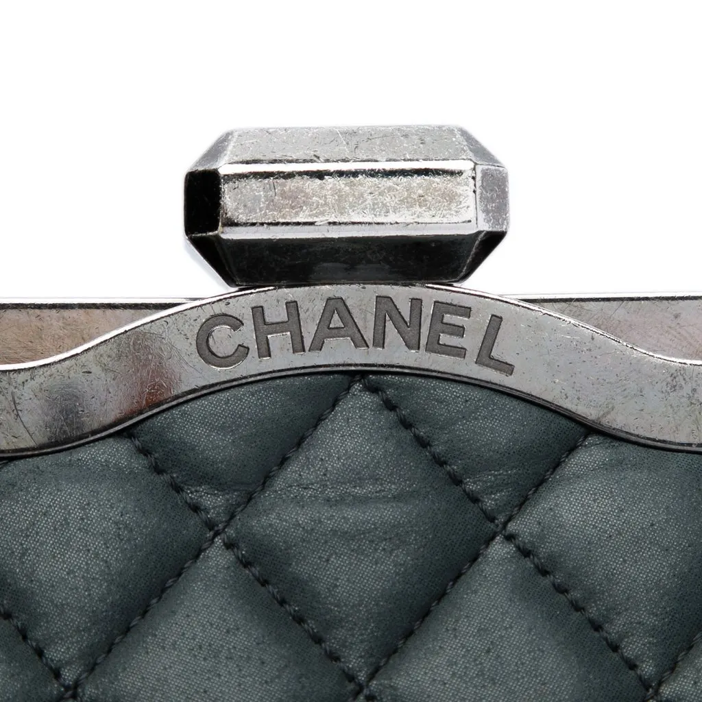 Chanel Quilted Iridescent Calfskin Chic Quilt Frame Satchel Black Leather Very good - Box View