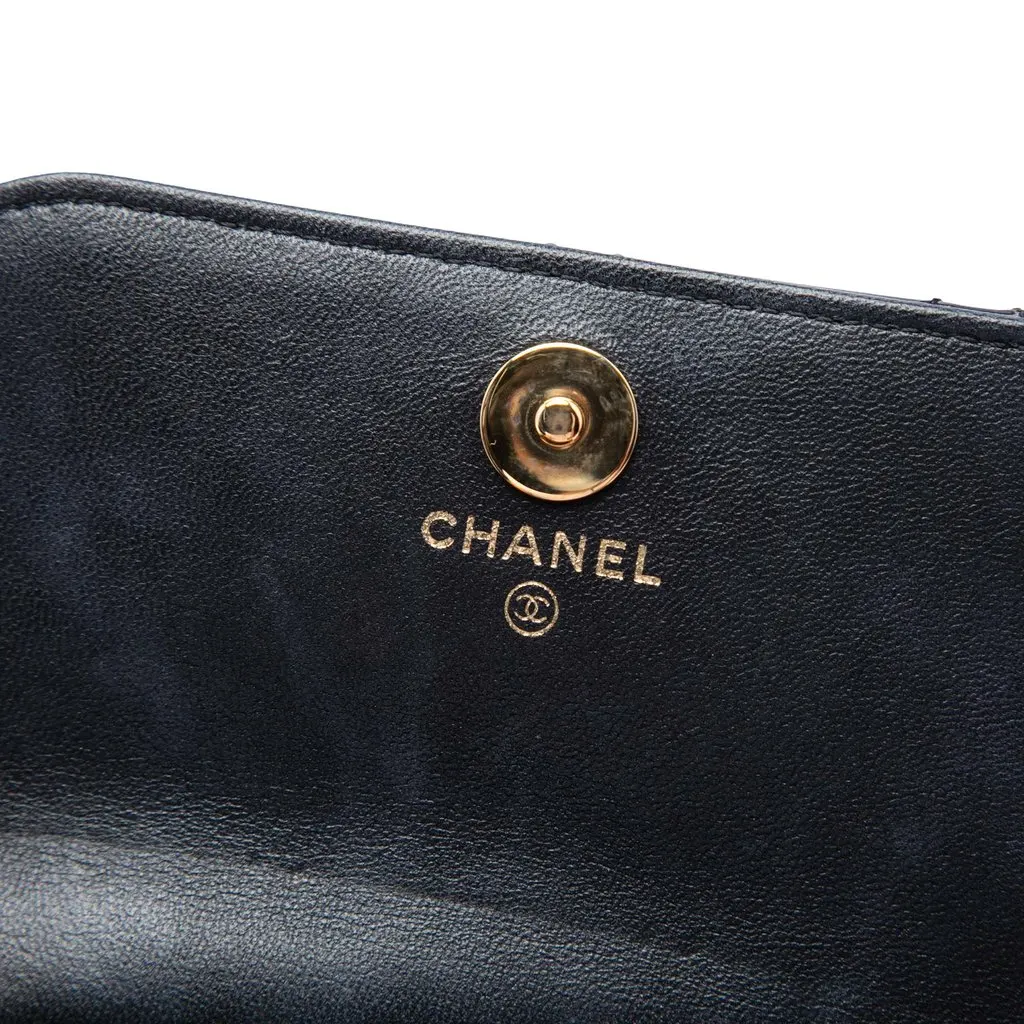 Chanel CC Quilted Patent Frame Flap Clutch with Chain Black Leather Good - Box View