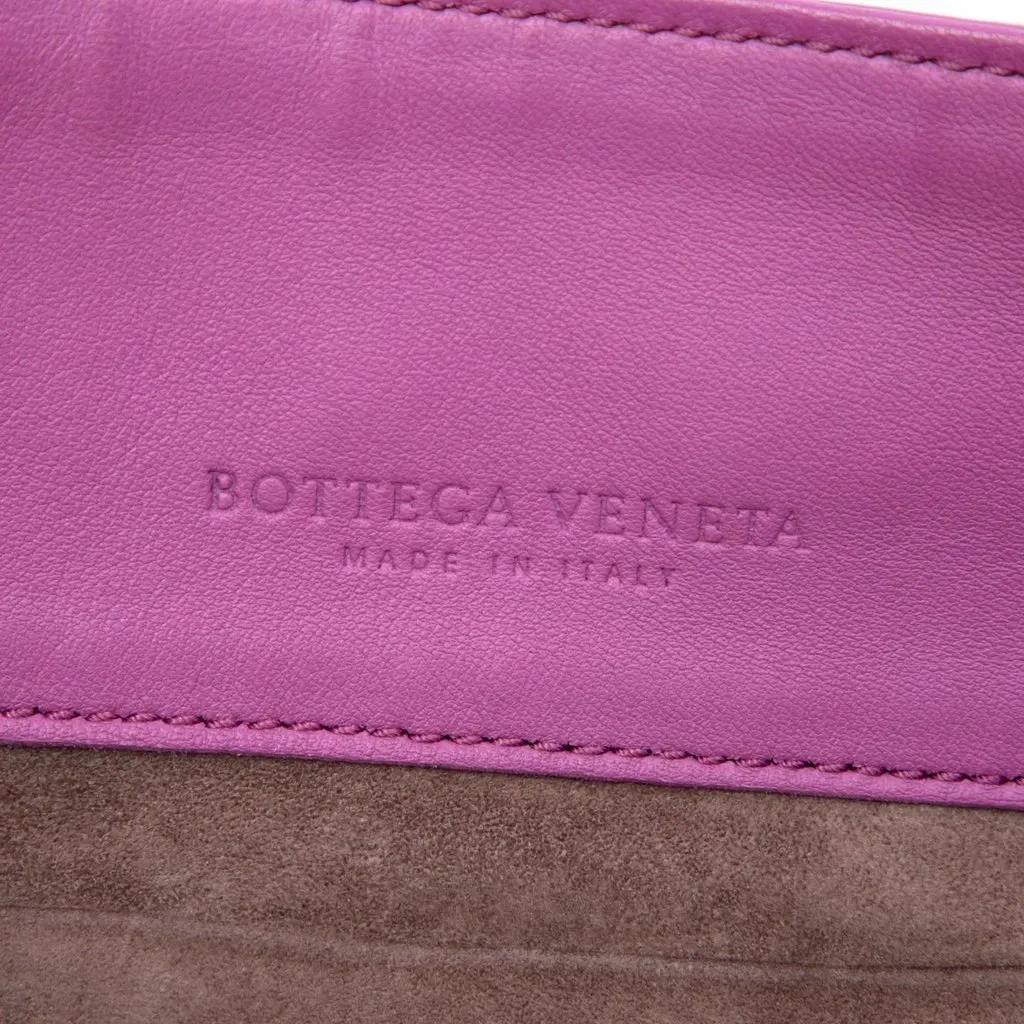 Bottega Veneta Leather Intrecciato Flap Crossbody Pink Leather Very good - Box View