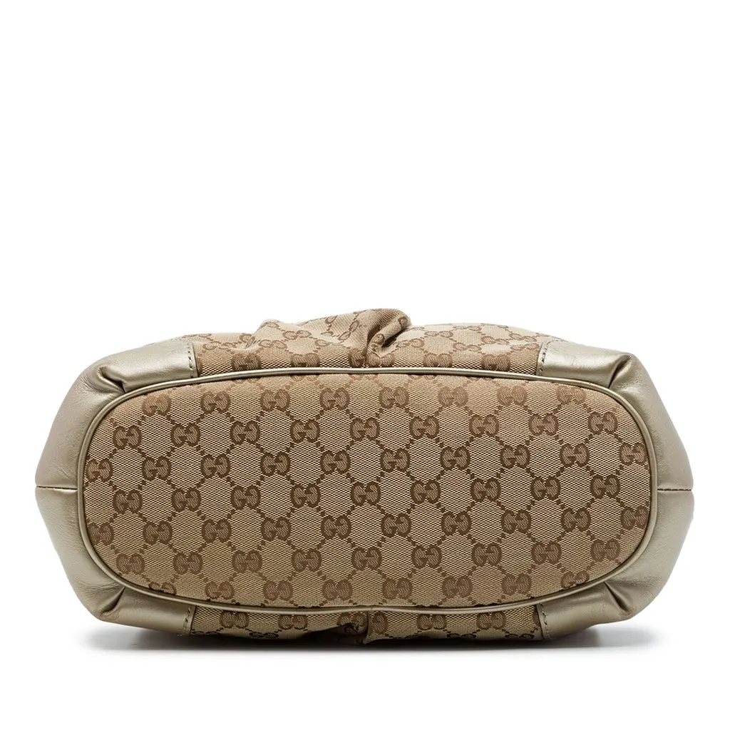 Gucci GG Canvas Sukey Satchel Beige Canvas Good - Inside View