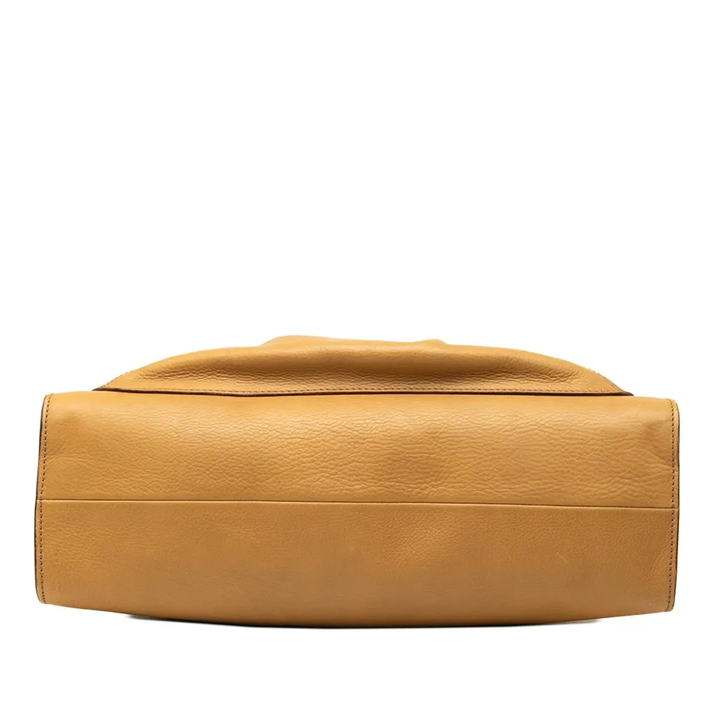 Gucci Calfskin Bamboo Handbag Brown Leather Good - Inside View