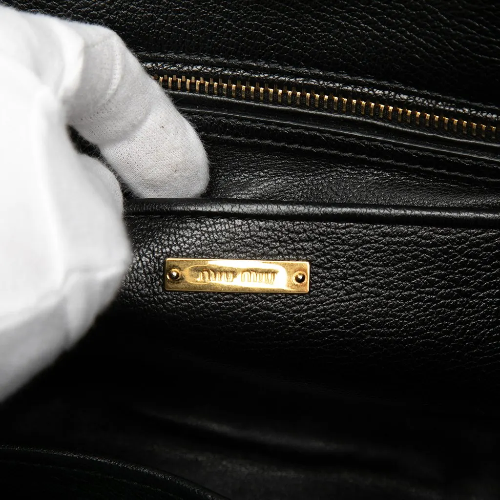 Miu Miu Matelasse Denim Biker Tote Blue Very good - Box View