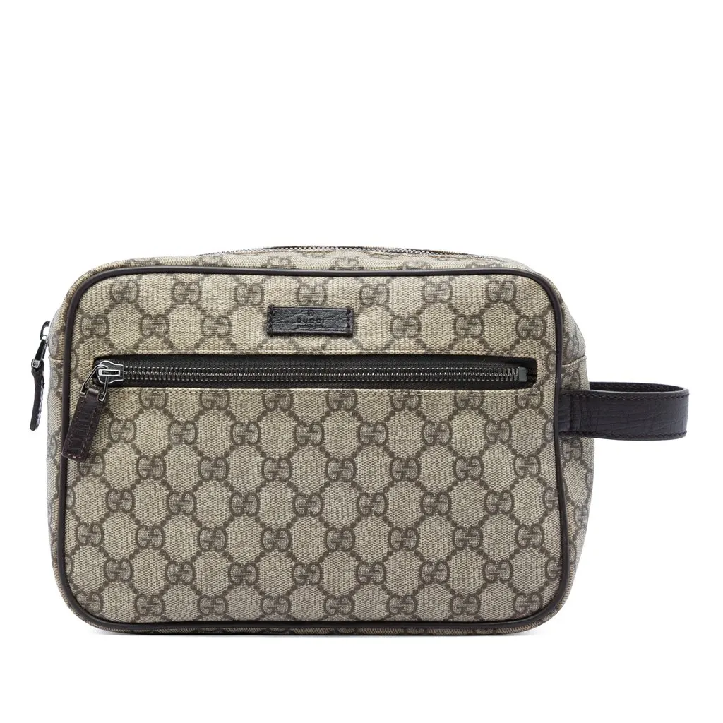 Gucci GG Supreme Clutch Beige Very good - Front View