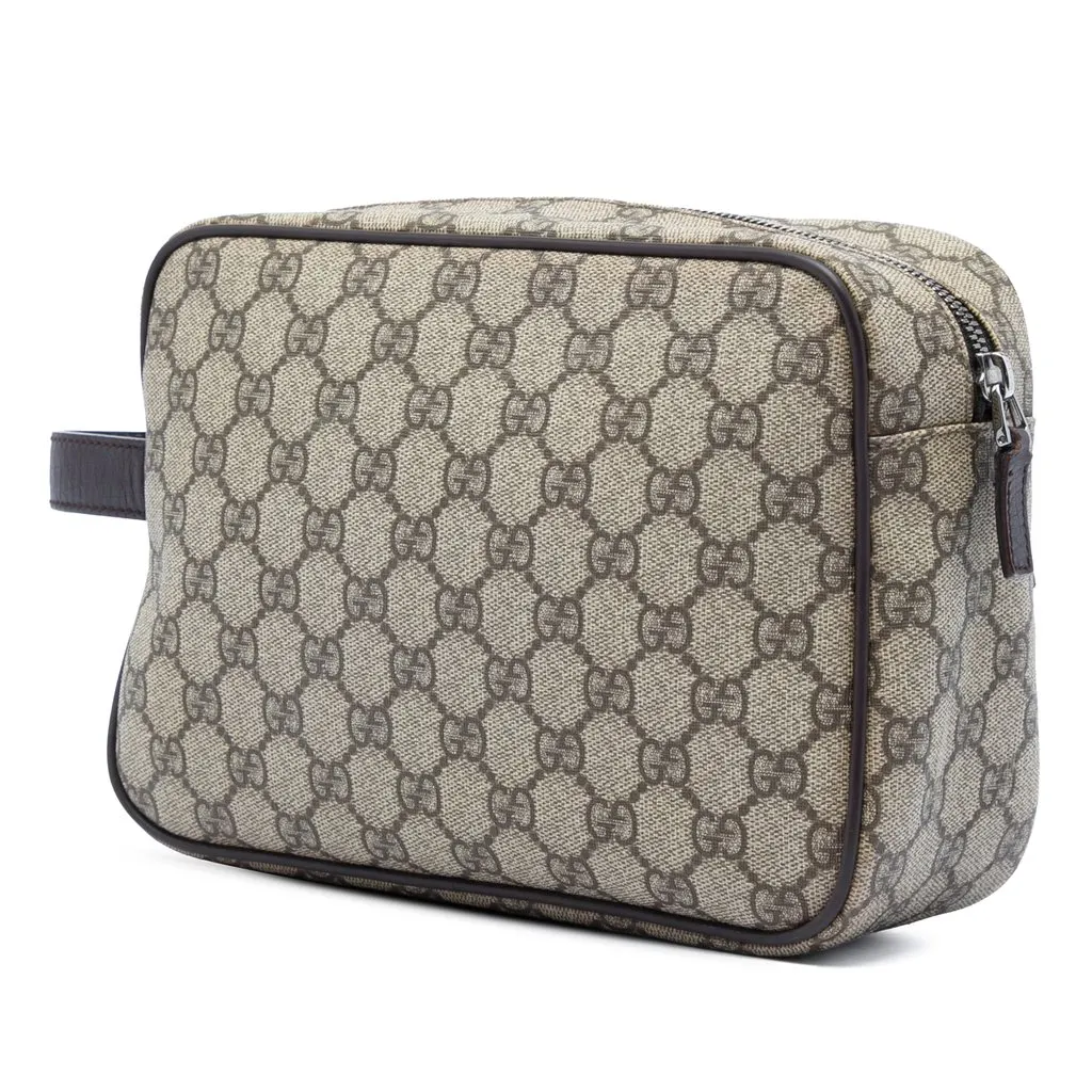 Gucci GG Supreme Clutch Beige Very good - Back View