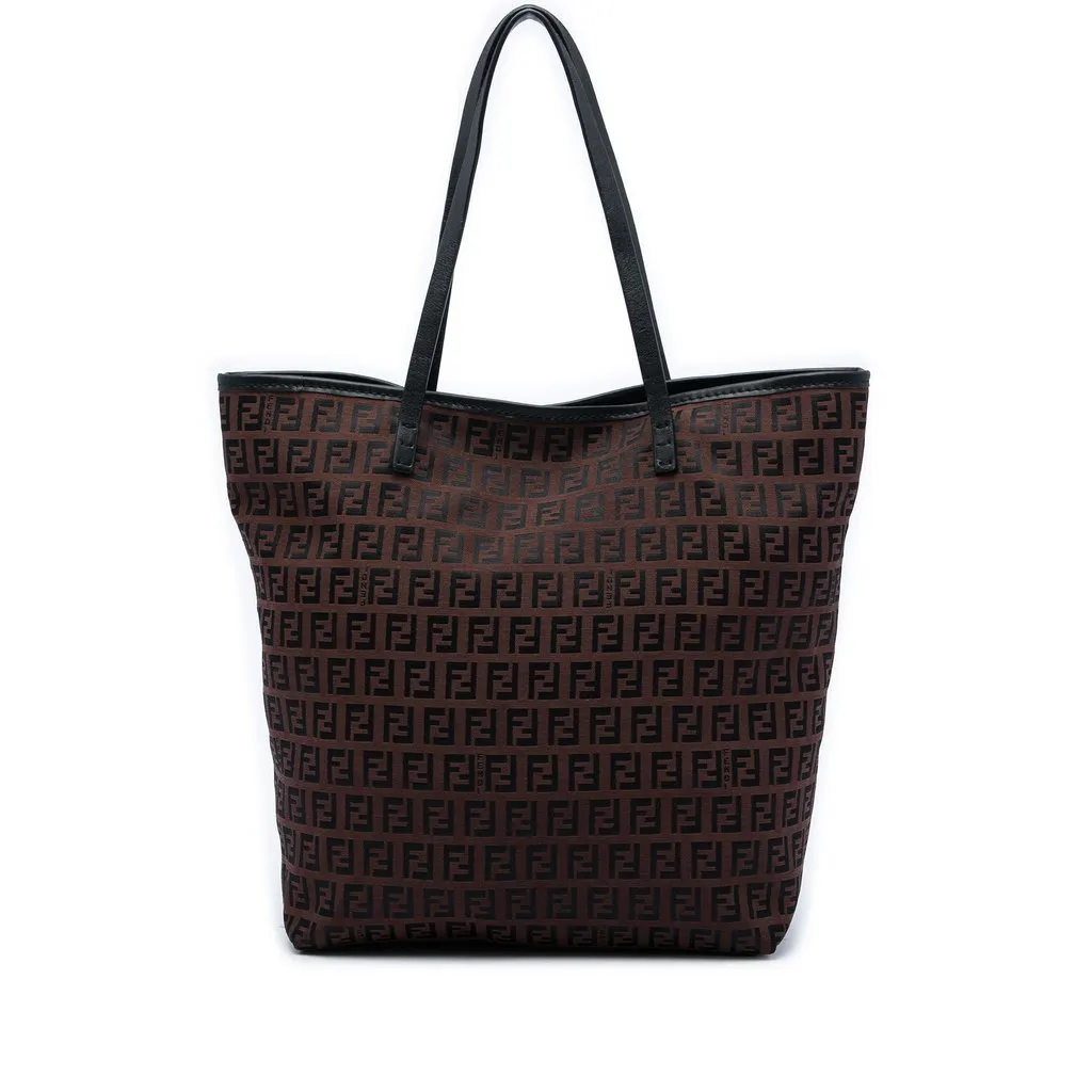 Fendi Zucchino Canvas Tote Brown Very good - Front View