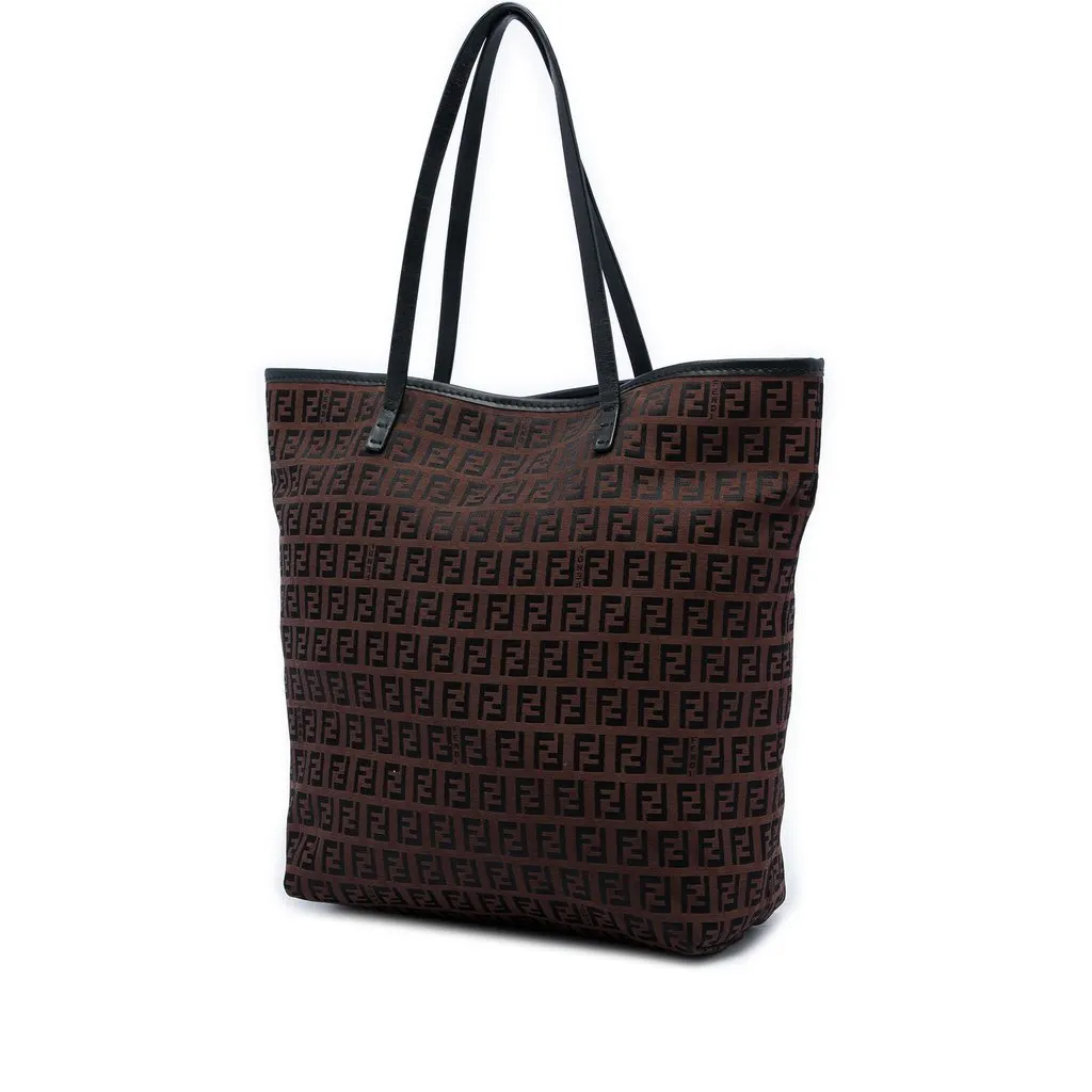 Fendi Zucchino Canvas Tote Brown Very good - Back View