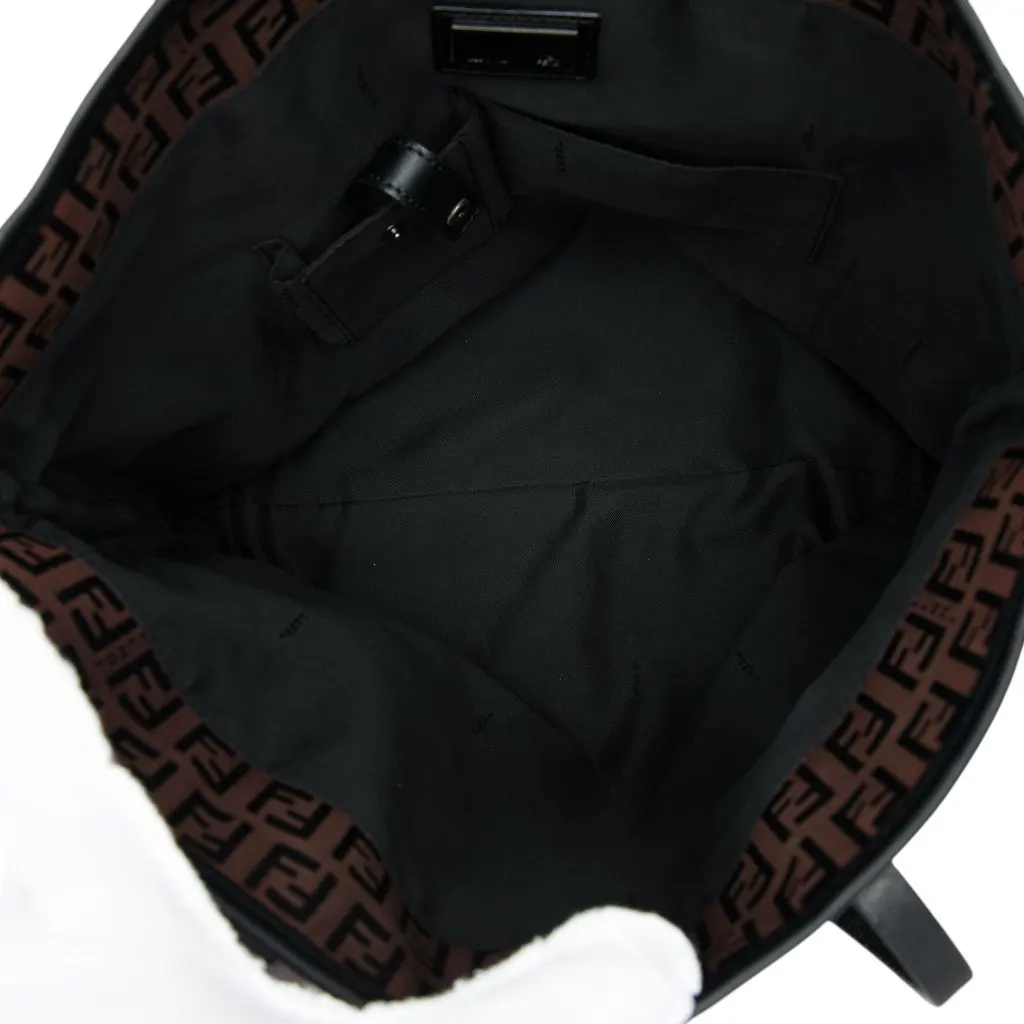 Fendi Zucchino Canvas Tote Brown Very good - Model View