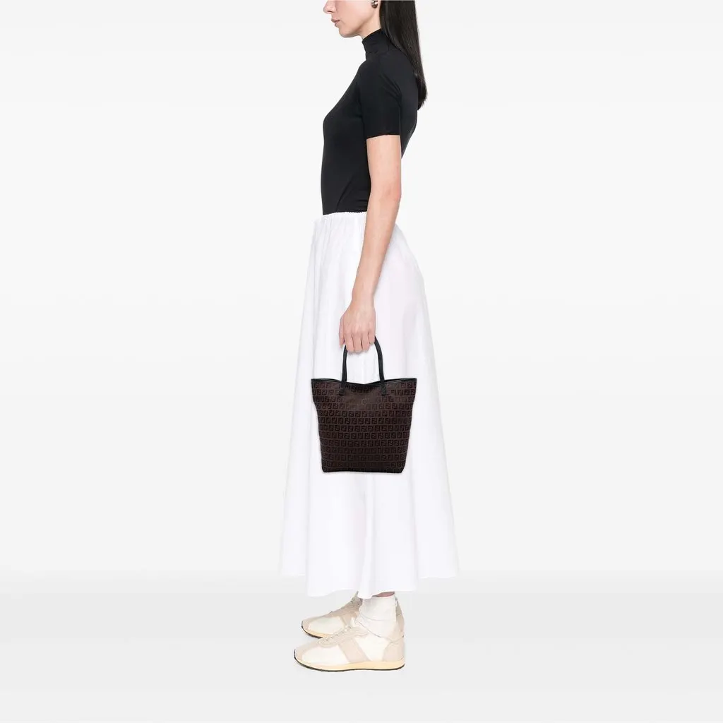 Fendi Zucchino Canvas Tote Brown Very good - Box View