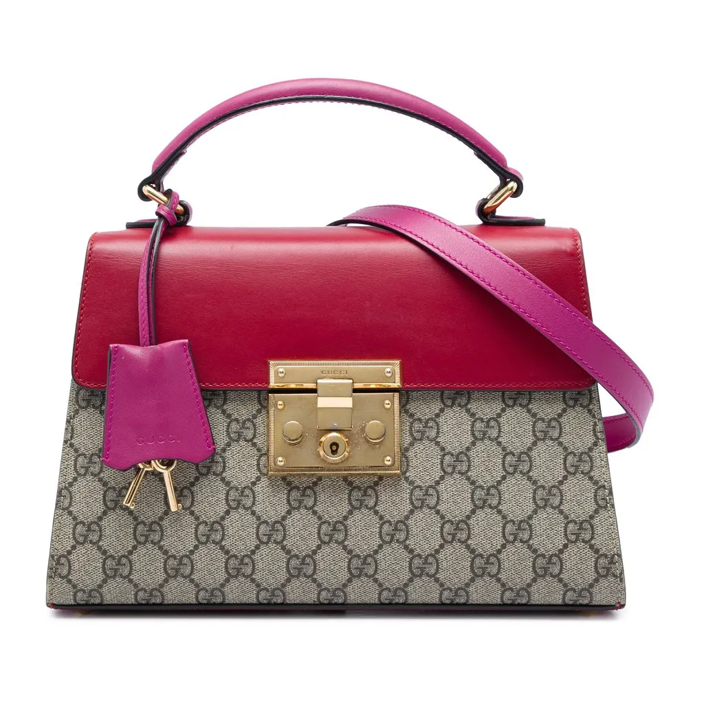 Gucci Small GG Supreme Padlock Satchel Beige Very good - Front View