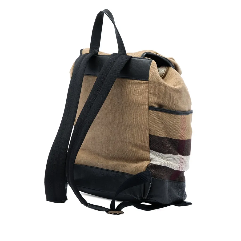 Burberry Mega Check Canvas Drifton Backpack Brown Very good - Back View