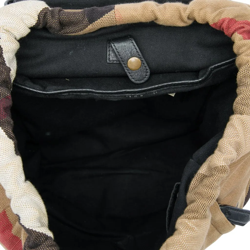 Burberry Mega Check Canvas Drifton Backpack Brown Very good - Model View