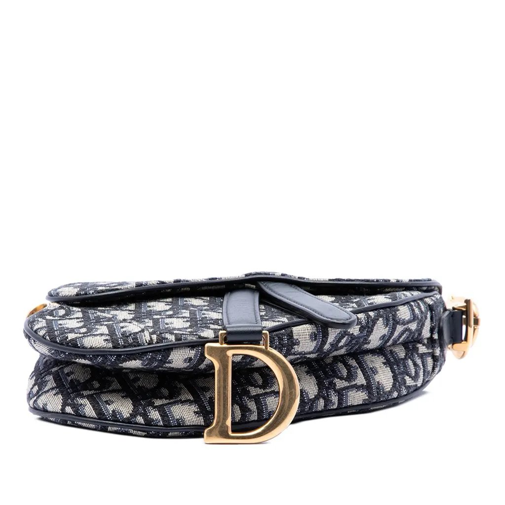 Dior Mini Oblique Canvas Saddle Bag Blue Very good - Inside View