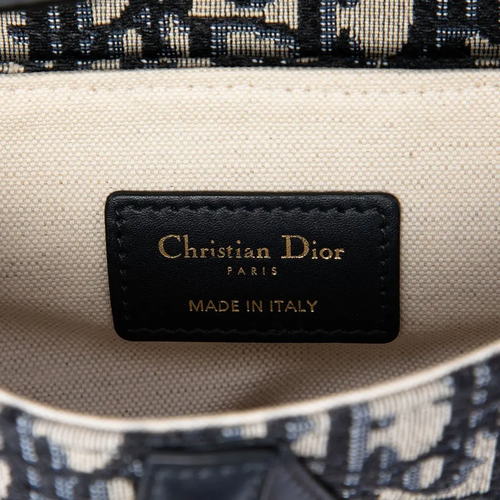 Dior Mini Oblique Canvas Saddle Bag Blue Very good - Box View