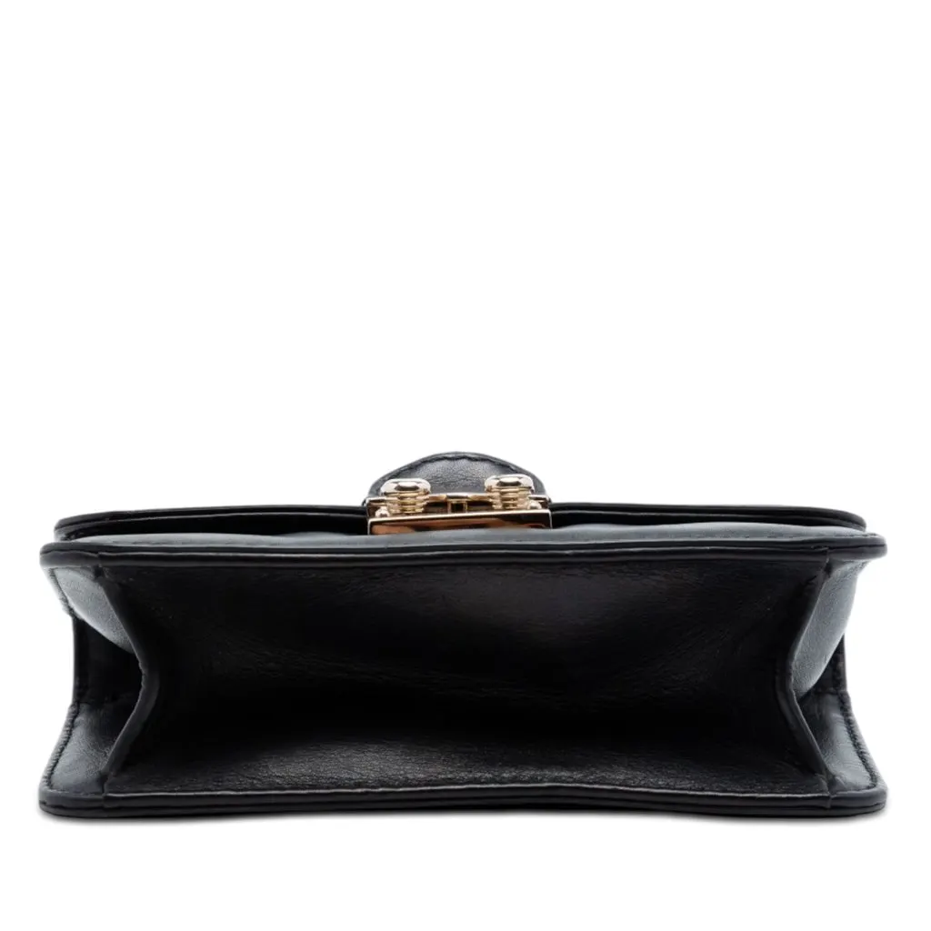 Valentino Mini Leather Rockstud Glam Lock Crossbody Black Leather Very good - Inside View