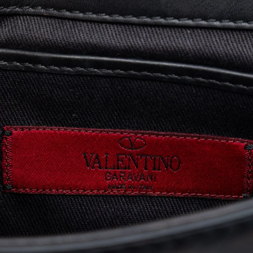 Valentino Mini Leather Rockstud Glam Lock Crossbody Black Leather Very good - Box View
