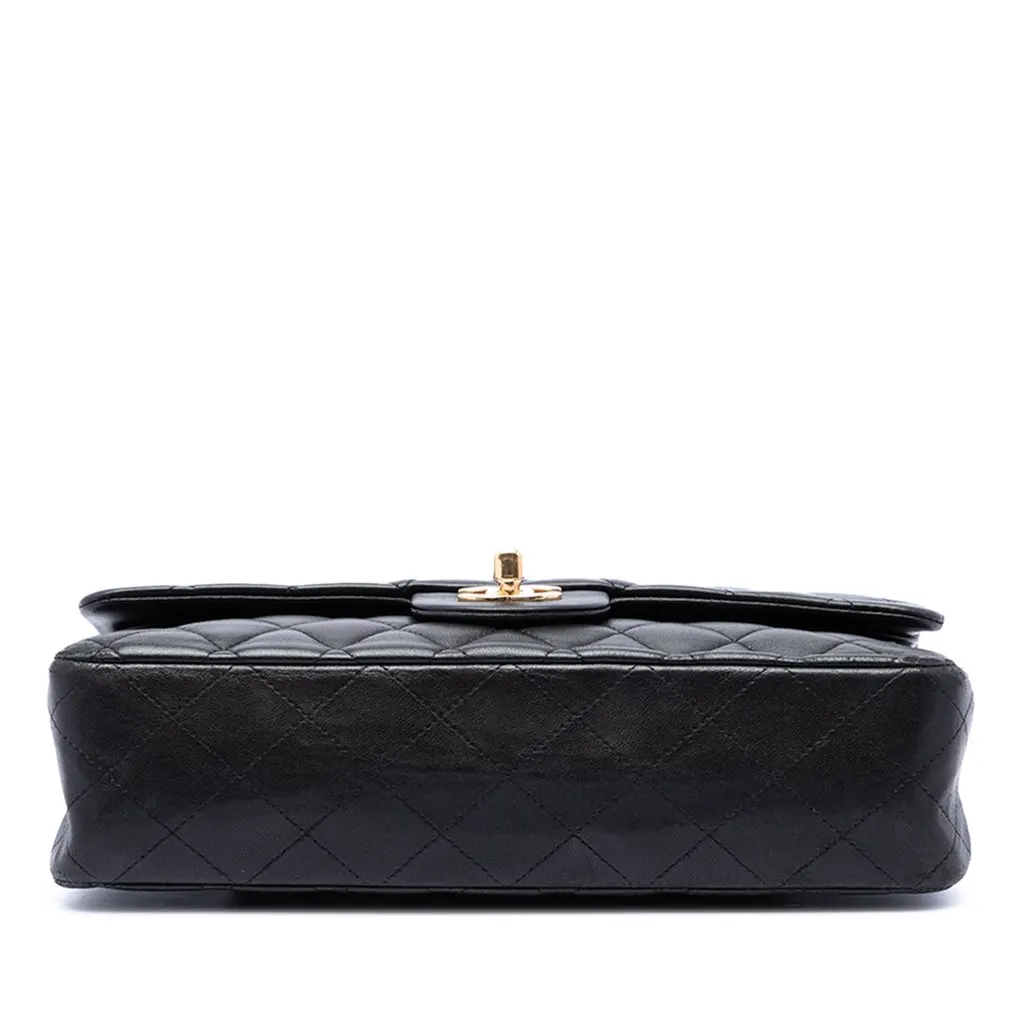 Chanel Medium Classic Lambskin Double Flap Black Leather Very good - Inside View