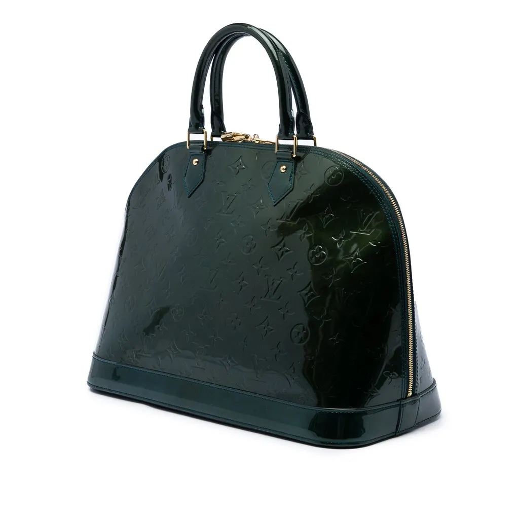 Louis Vuitton Monogram Vernis Alma GM Green Leather Good - Back View