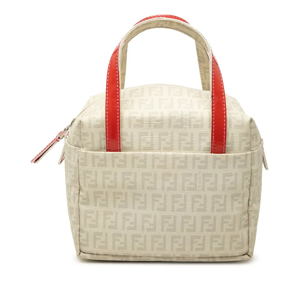 Fendi Mini Zucchino Spalmati Handbag White Canvas Very good - Front View
