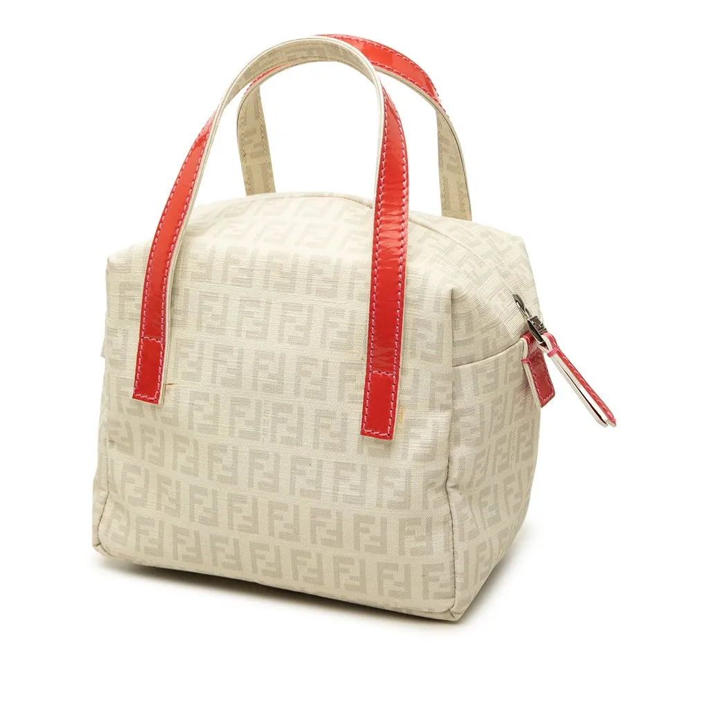 Fendi Mini Zucchino Spalmati Handbag White Canvas Very good - Back View