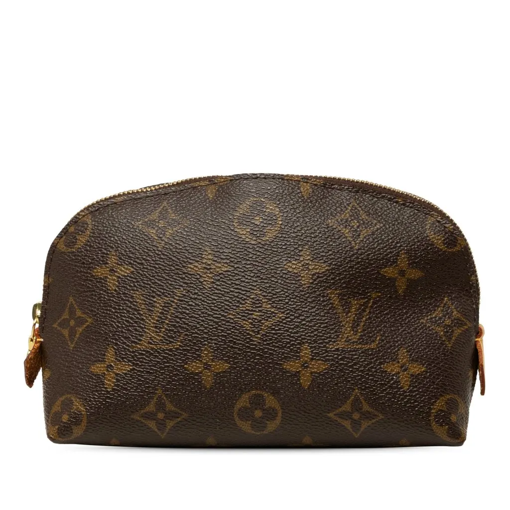 Louis Vuitton Monogram Cosmetic Pouch PM Brown Canvas Very good - Front View