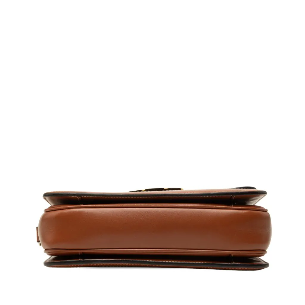 Celine Classique Triomphe Coated Canvas and Calfskin Triomphe Crossbody Brown Canvas Good - Inside View
