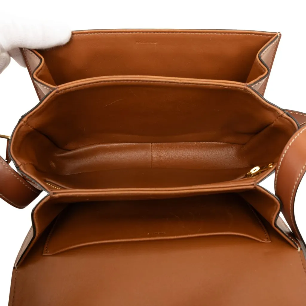 Celine Classique Triomphe Coated Canvas and Calfskin Triomphe Crossbody Brown Canvas Good - Model View