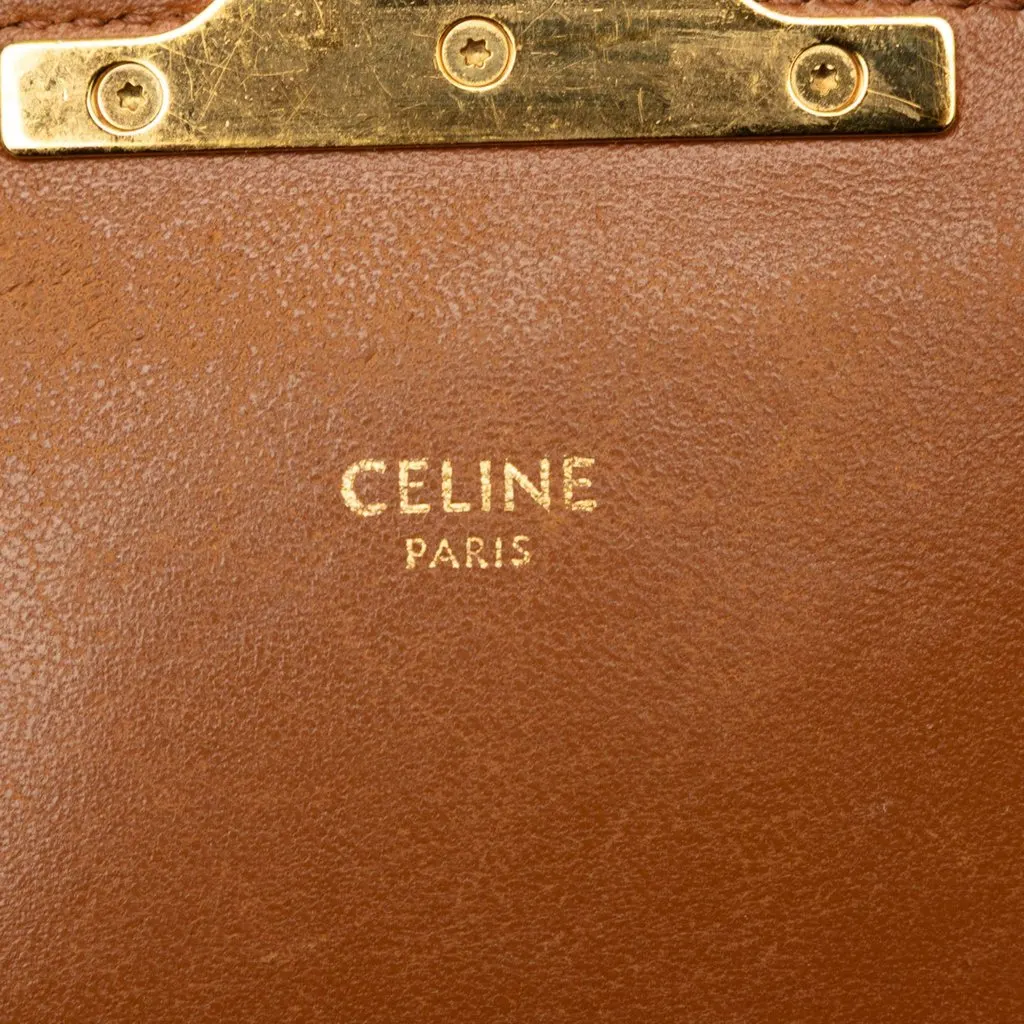 Celine Classique Triomphe Coated Canvas and Calfskin Triomphe Crossbody Brown Canvas Good - Box View