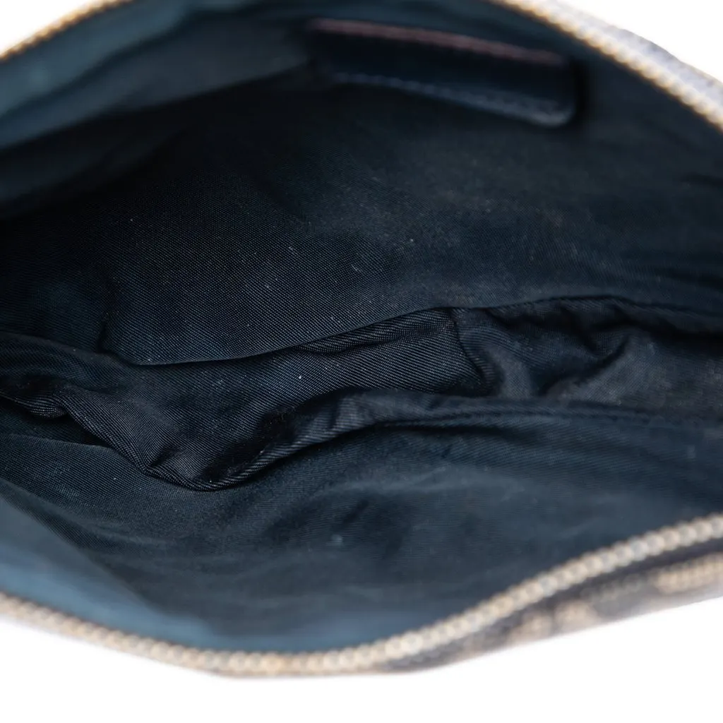 Dior Mini Diorissimo Canvas Saddle Pochette Blue Good - Model View