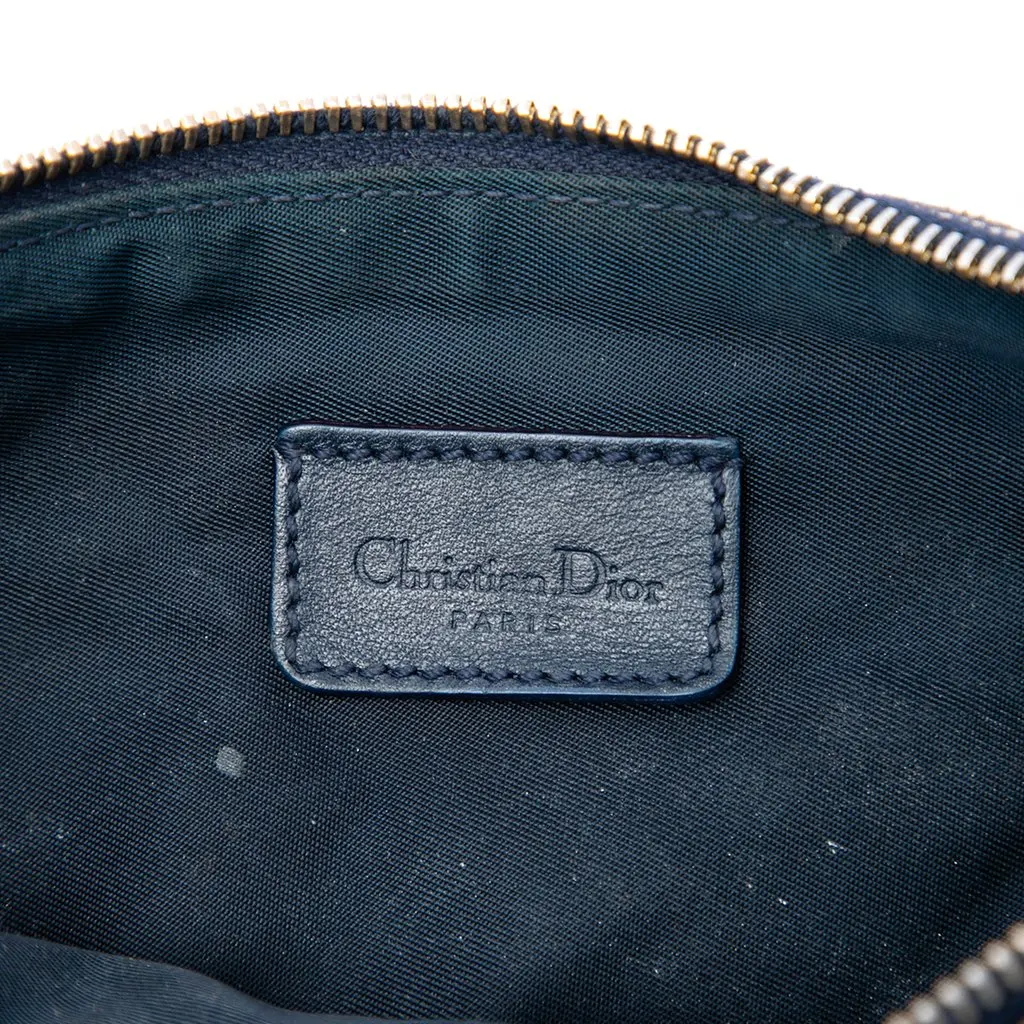 Dior Mini Diorissimo Canvas Saddle Pochette Blue Good - Box View