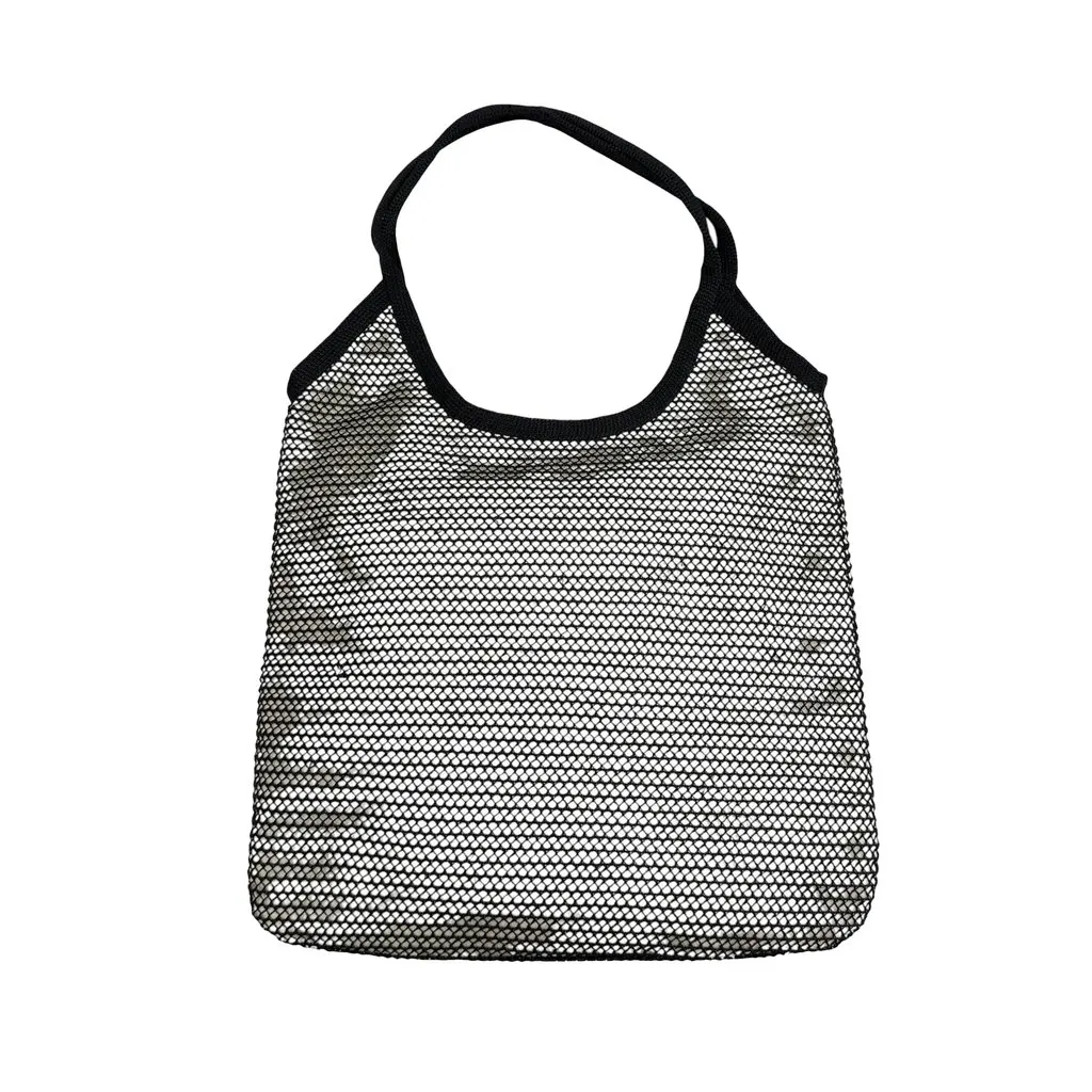 Miu Miu Raffia Mesh Ivy Tote Black Rattan Very good - Back View